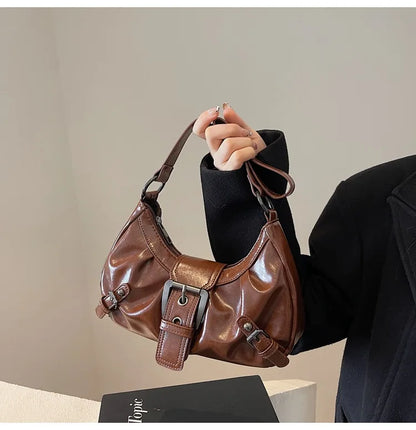 Y2K Retro Pleated Hobo Shoulder Bag for Women