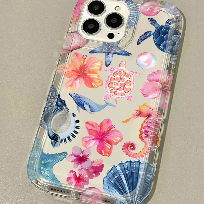 Blue Ocean Animals Phone Case for iPhone
