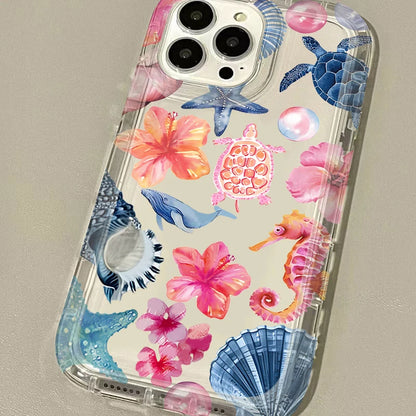 Blue Ocean Animals Phone Case for iPhone