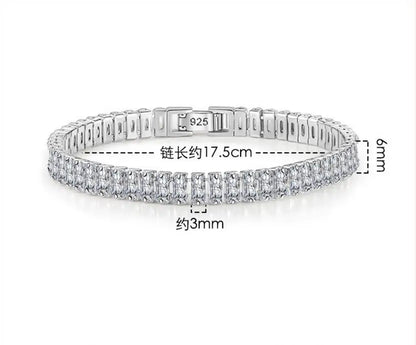 Solid 18K/14K Gold Moissanite Tennis Bracelet for Women