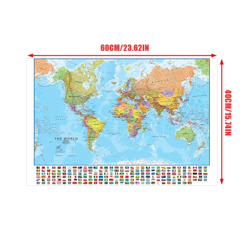 Vintage World Map Poster Prints