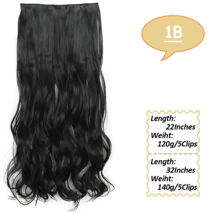 NICESY Synthetic Long Wavy Clip-On Hair Extensions