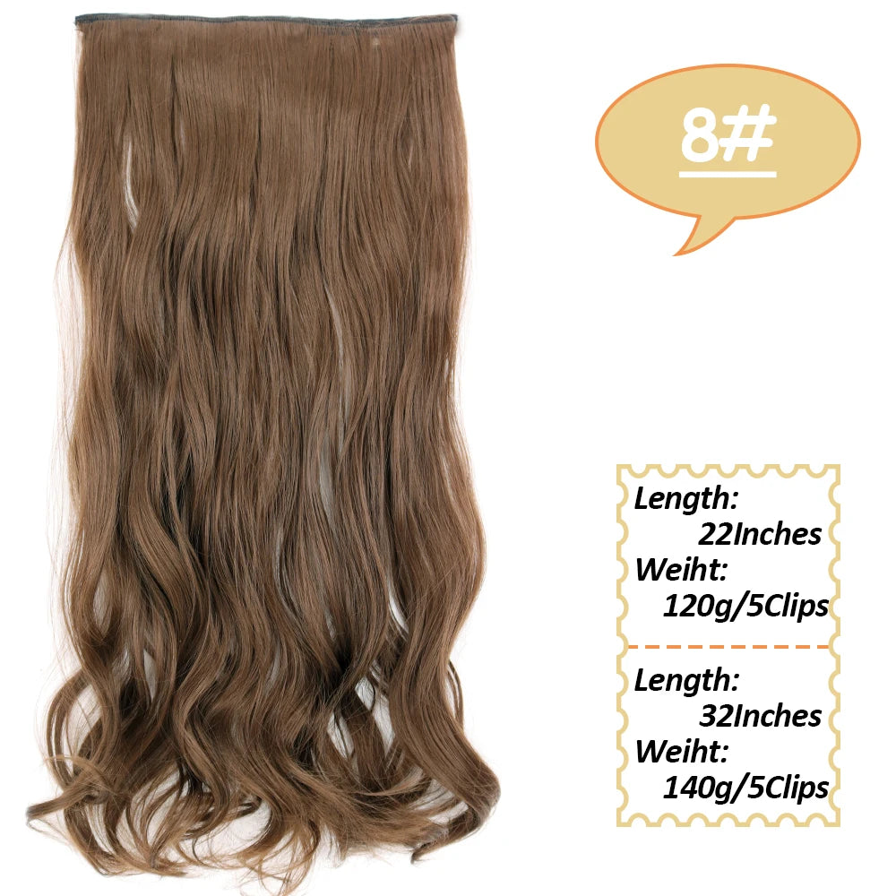 NICESY Synthetic Long Wavy Clip-On Hair Extensions