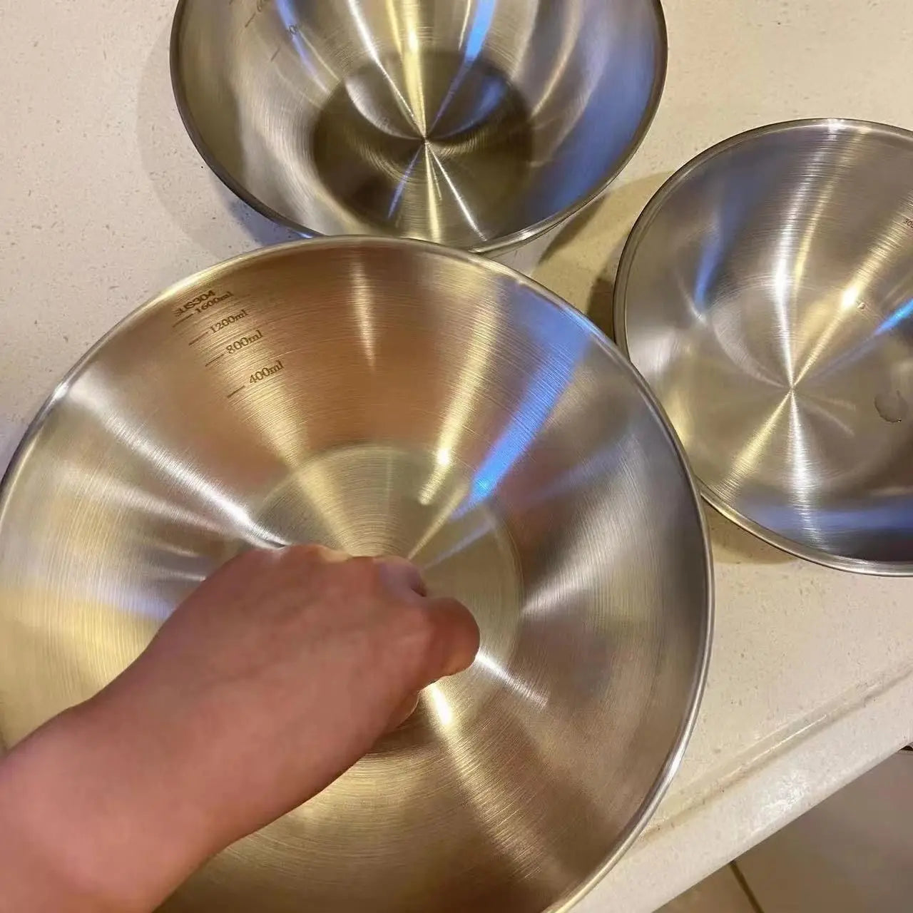 Large Capacity Bowls with Measurement Scale for Cooking, Baking & Food Storage