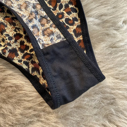 Leopard-Print Seamless Thong