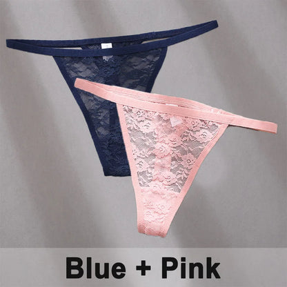 2PCS Sexy Lace G-String Panties