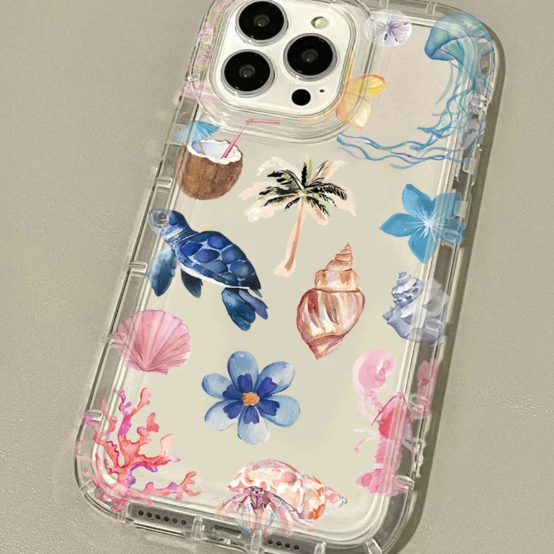 Blue Ocean Animals Phone Case for iPhone