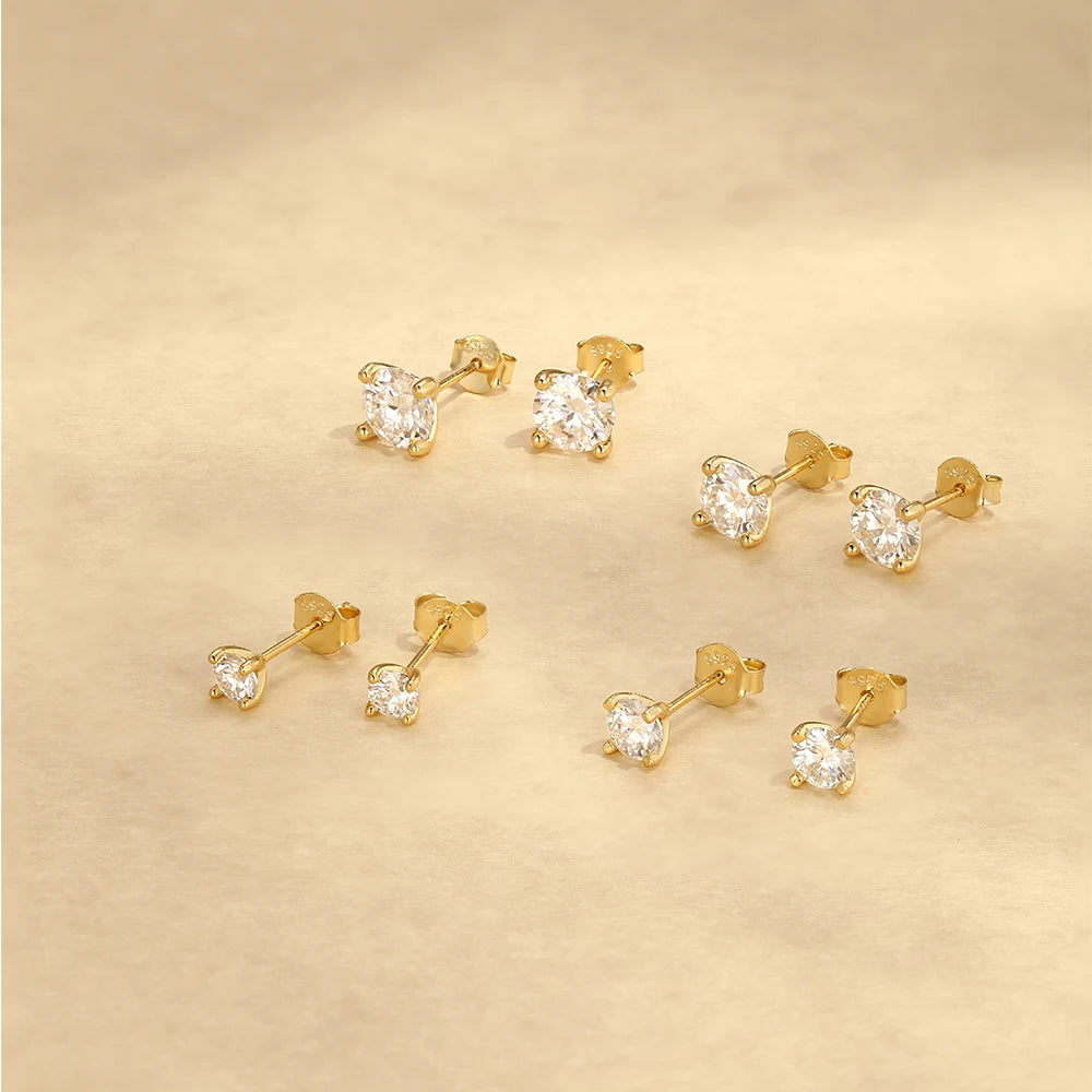 0.25–1.2 Carat D Color Moissanite Stud Earrings for Women