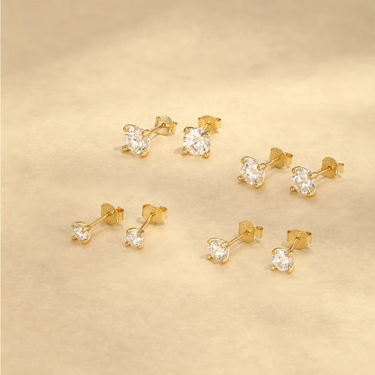 0.25–1.2 Carat D Color Moissanite Stud Earrings for Women