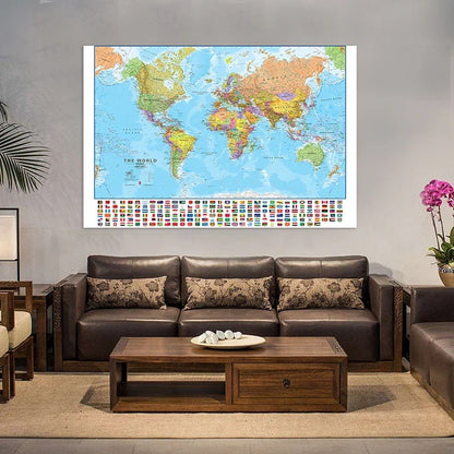 150x100cm World Map Wall Art Poster