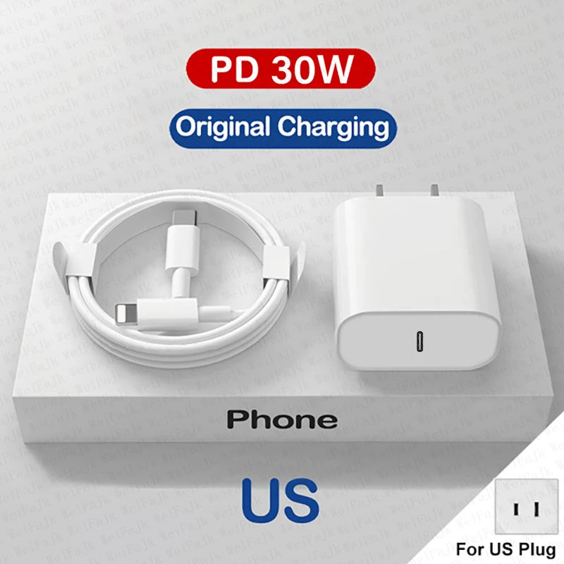 Original Apple 30W Fast Charger with USB-C Cable