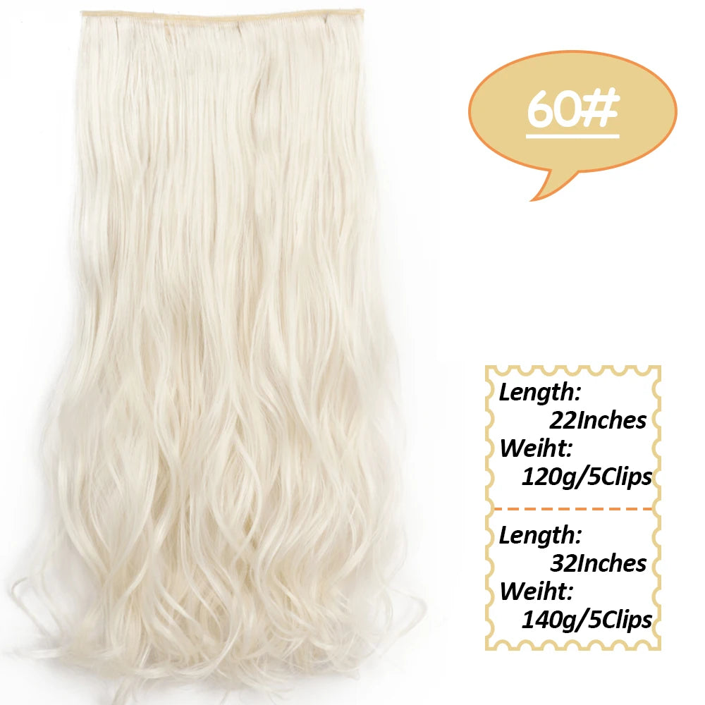 NICESY Synthetic Long Wavy Clip-On Hair Extensions