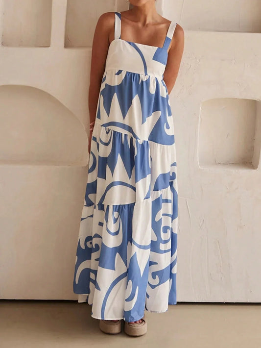 Ladies Casual Printed Slip Dress – Perfect for Spring & Summer Holidays