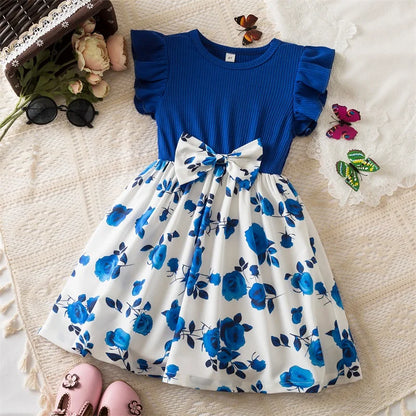 Flower Girls Butterfly Print Dress