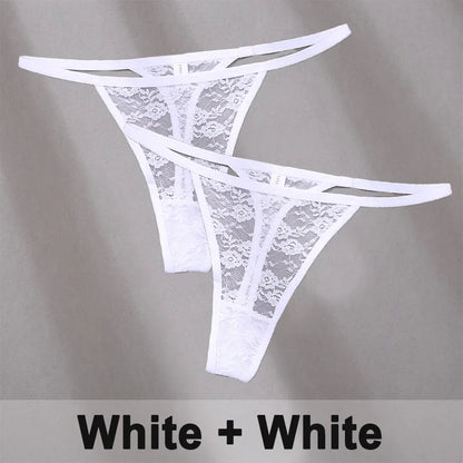 2PCS Sexy Lace G-String Panties