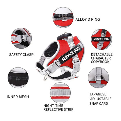 Adjustable Dog Harness & Reflective Leash Se
