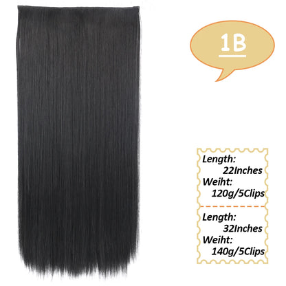 NICESY Synthetic Long Wavy Clip-On Hair Extensions