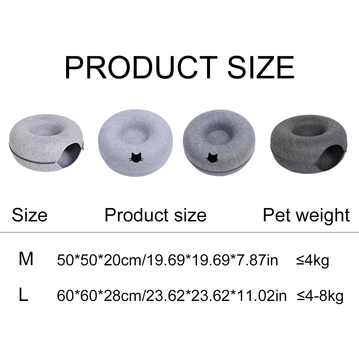 Felt Donut Cat Bed & Interactive Tunnel