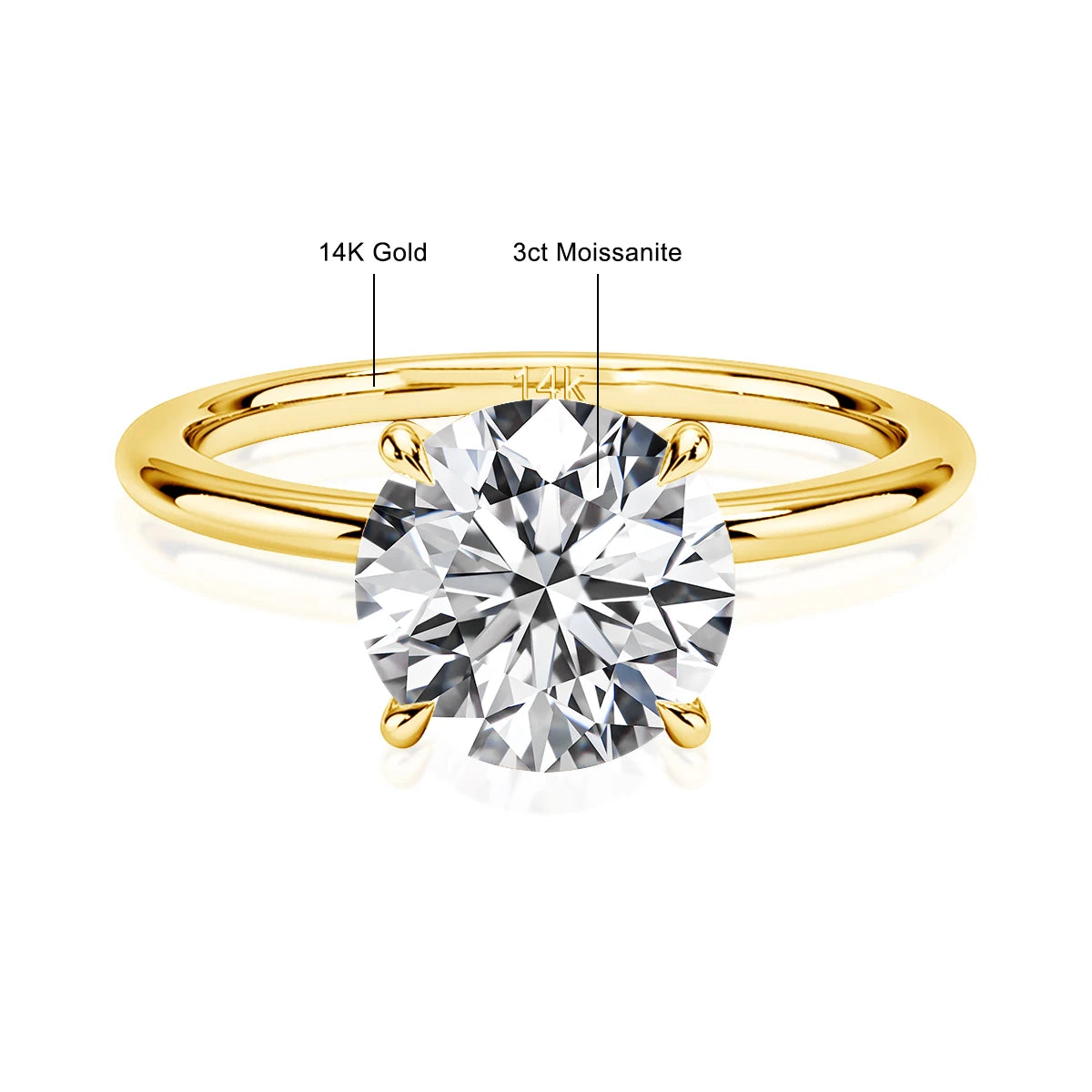 14K Gold Moissanite Ring for Women