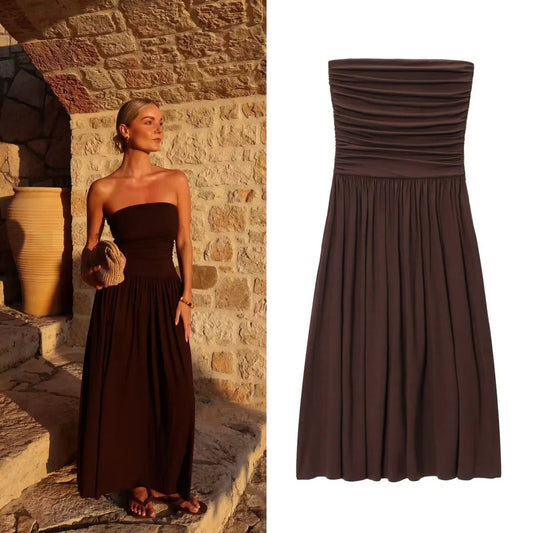 2025 Elegant Off-Shoulder Strapless Dress – Sexy & Slimming Design