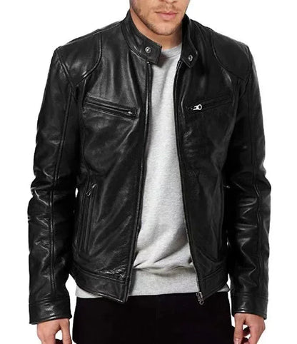 Men’s Vintage Leather Motorcycle Jacket