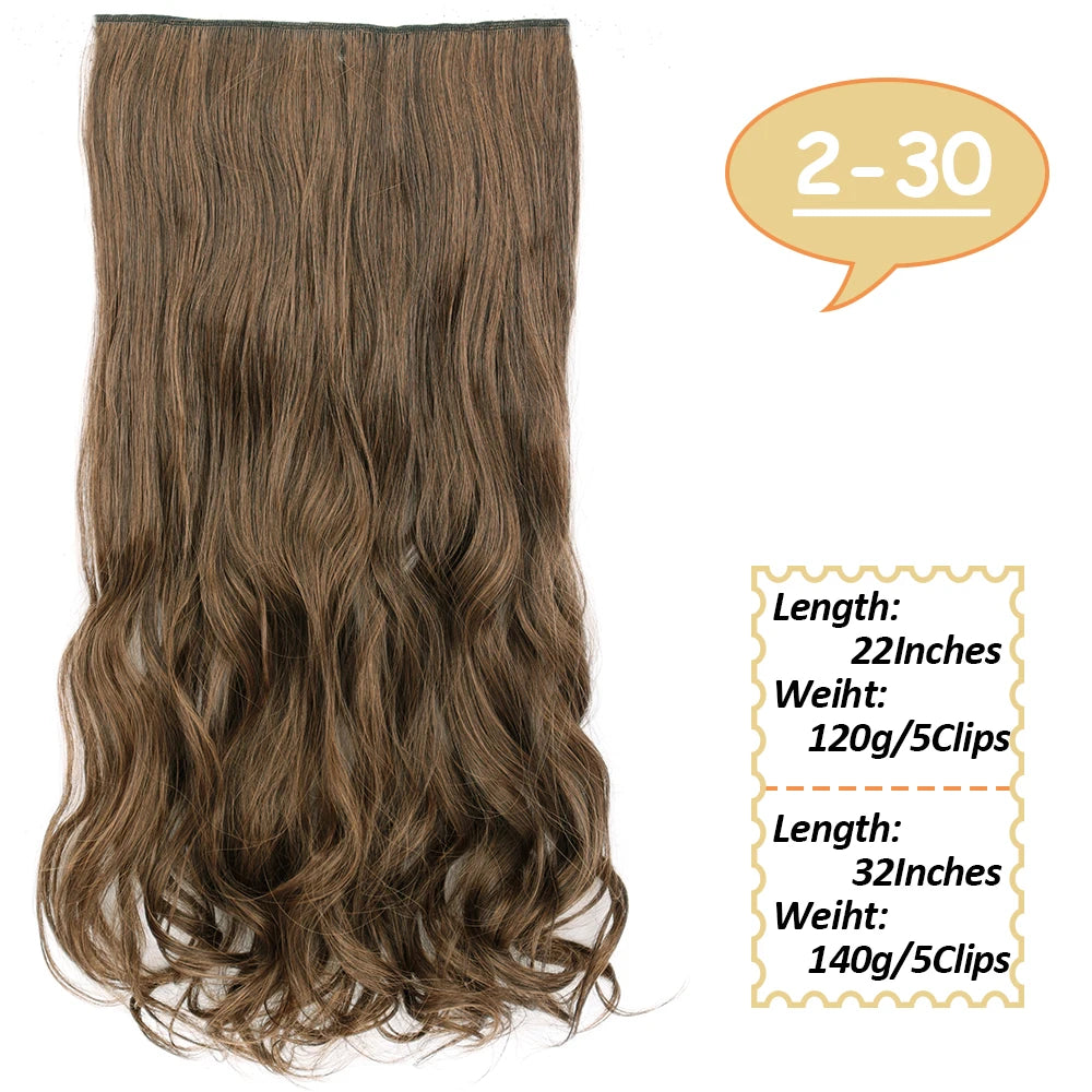 NICESY Synthetic Long Wavy Clip-On Hair Extensions