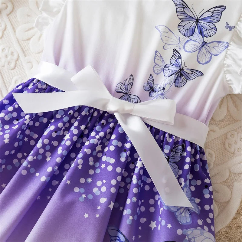 Flower Girls Butterfly Print Dress