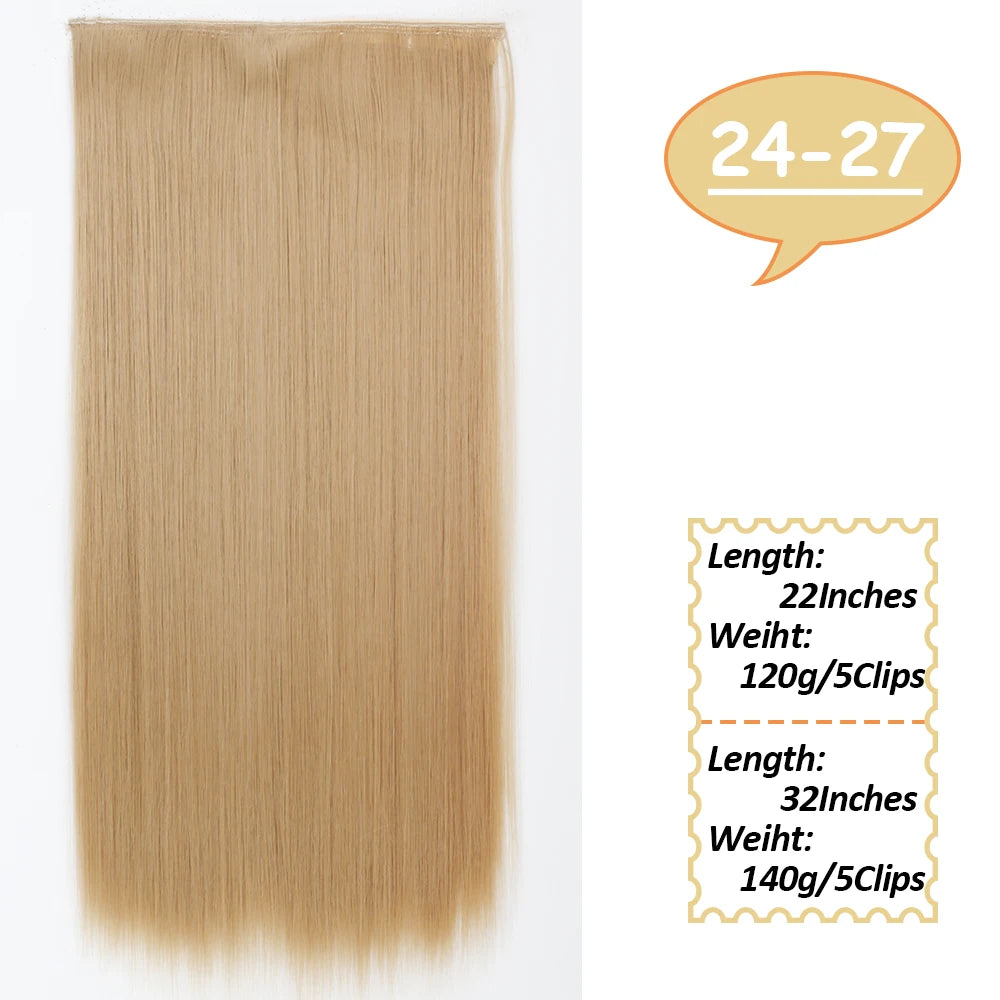 NICESY Synthetic Long Wavy Clip-On Hair Extensions