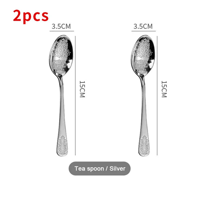 Gold Cutlery Set Stainless Steel Fork Spoons Knife Tableware Kit