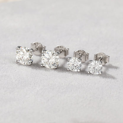 0.5–1.2 Carat D Color Moissanite Ear Stud Earrings for Women