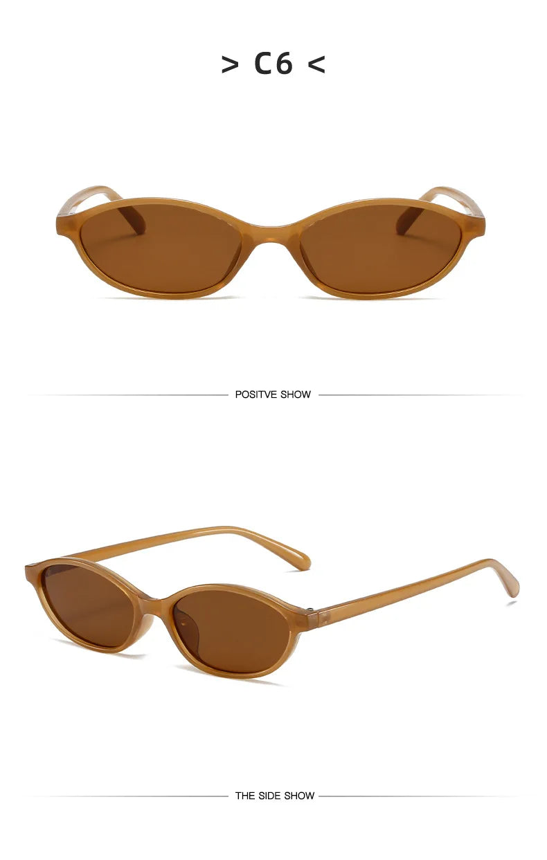 Retro Oval Frame Sunglasses