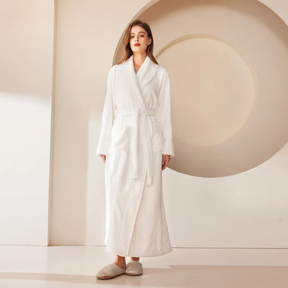 Thick Flannel Jacquard Couple Bathrobe