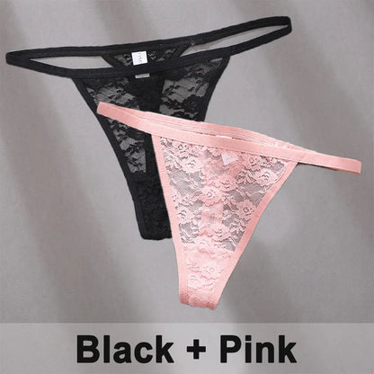 2PCS Sexy Lace G-String Panties