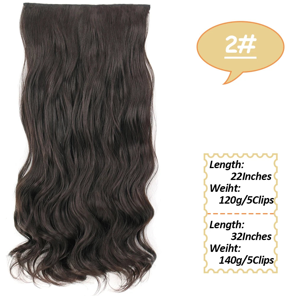 NICESY Synthetic Long Wavy Clip-On Hair Extensions