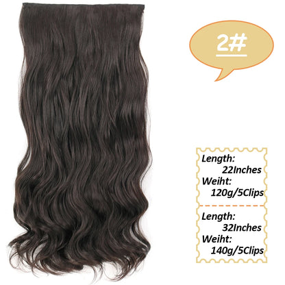 NICESY Synthetic Long Wavy Clip-On Hair Extensions