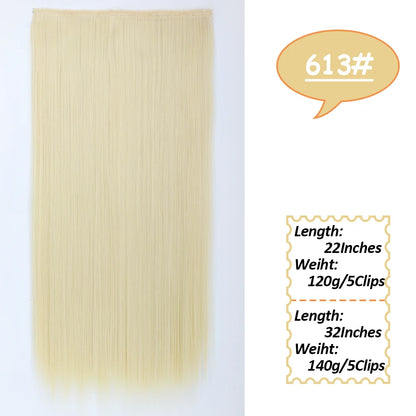 NICESY Synthetic Long Wavy Clip-On Hair Extensions