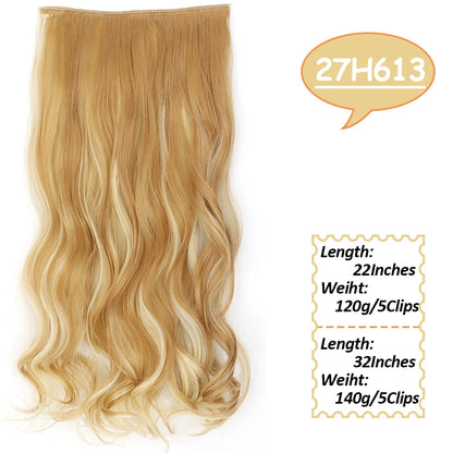 NICESY Synthetic Long Wavy Clip-On Hair Extensions
