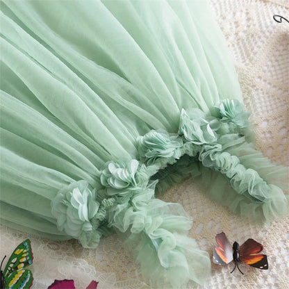 Backless Sleeveless Princess Dress with Pearls