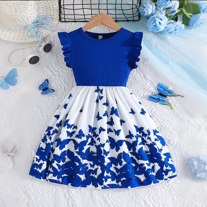 Flower Girls Butterfly Print Dress