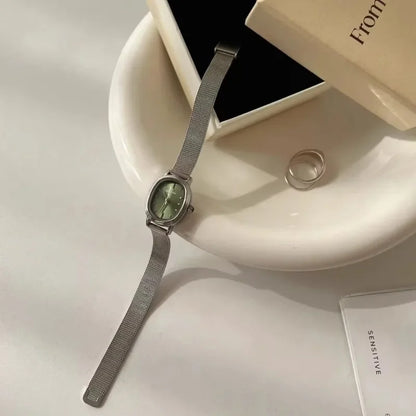 Small Oval Dial Green Watch