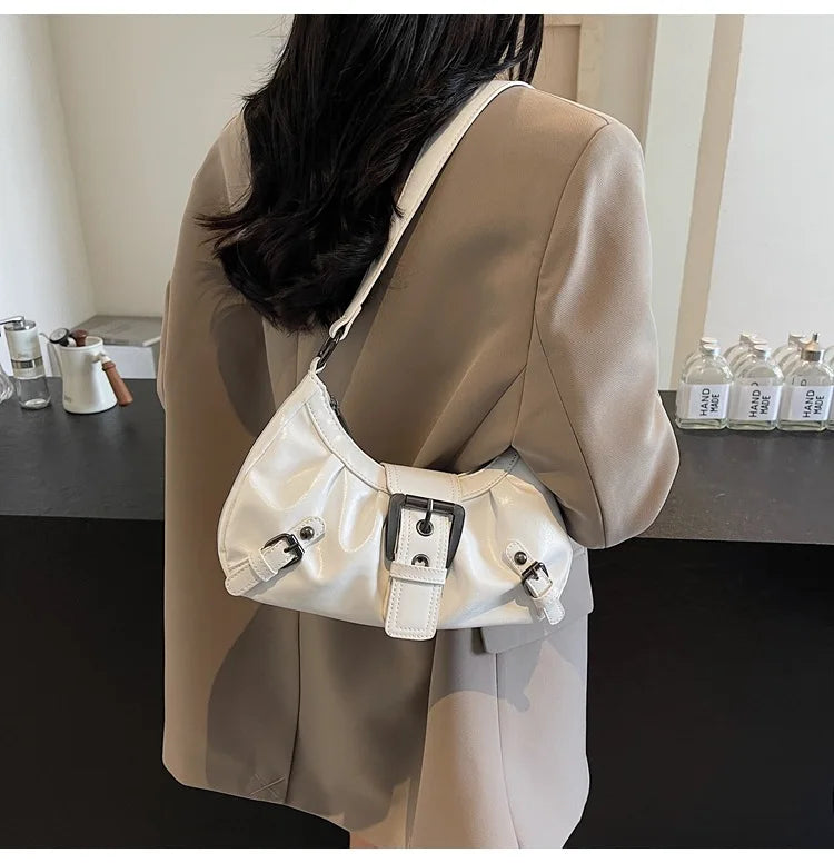 Y2K Retro Pleated Hobo Shoulder Bag for Women