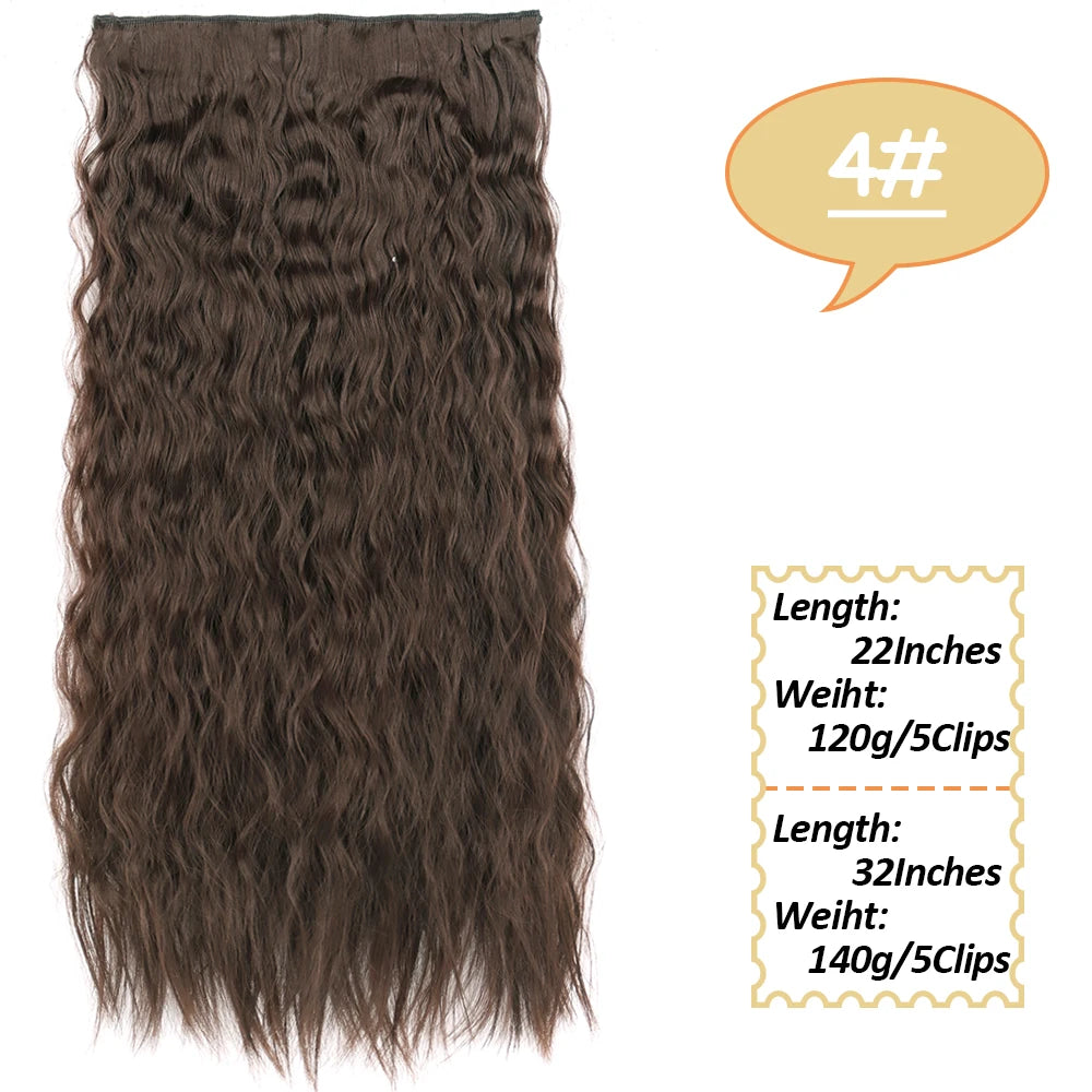 NICESY Synthetic Long Wavy Clip-On Hair Extensions