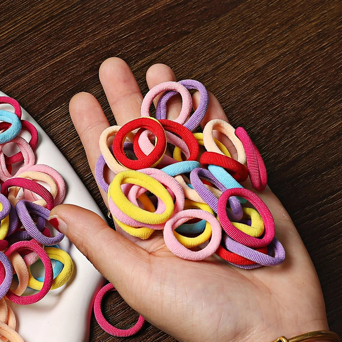 50/100PCS Colorful Nylon Hair Bands for Kids