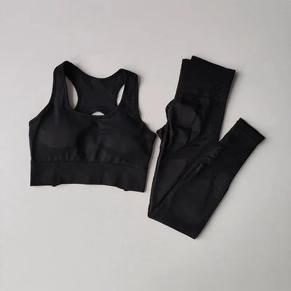 Women’s Seamless Fitness Set – Sports Bra & High-Waist Leggings