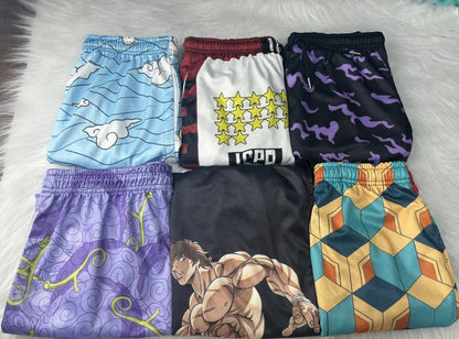 Anime 3D Print Mesh Shorts