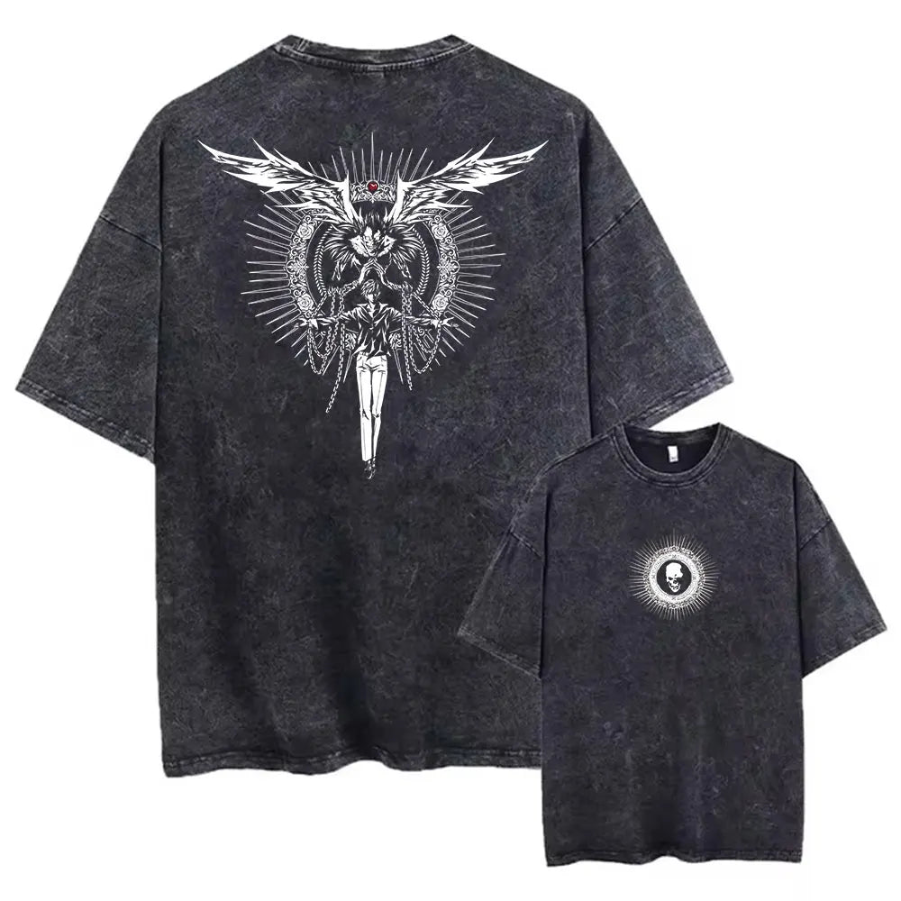 Harajuku Vintage Washed Death Note T-Shirt
