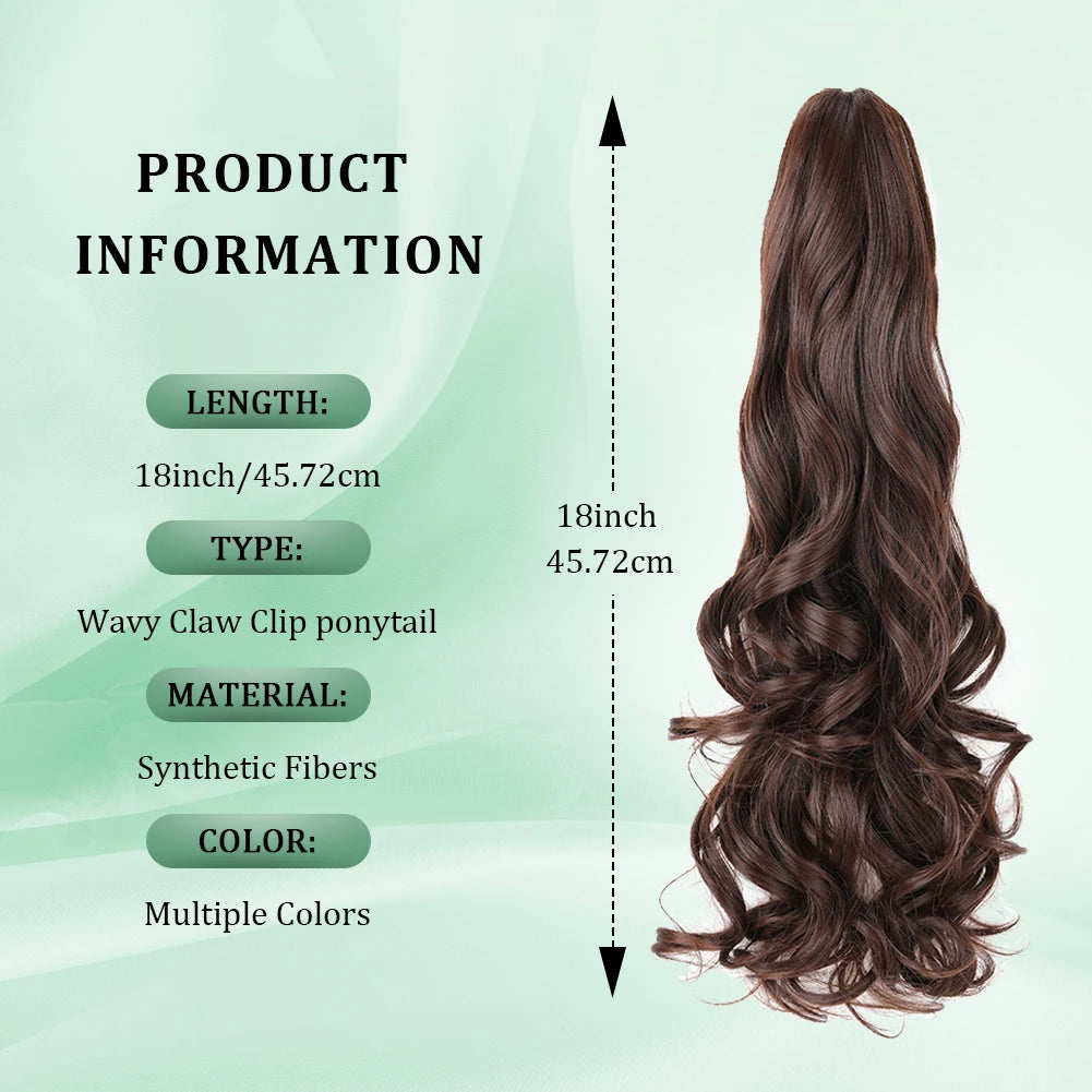 Ponytail Extension Synthetic Claw Clip-In Hairpiece