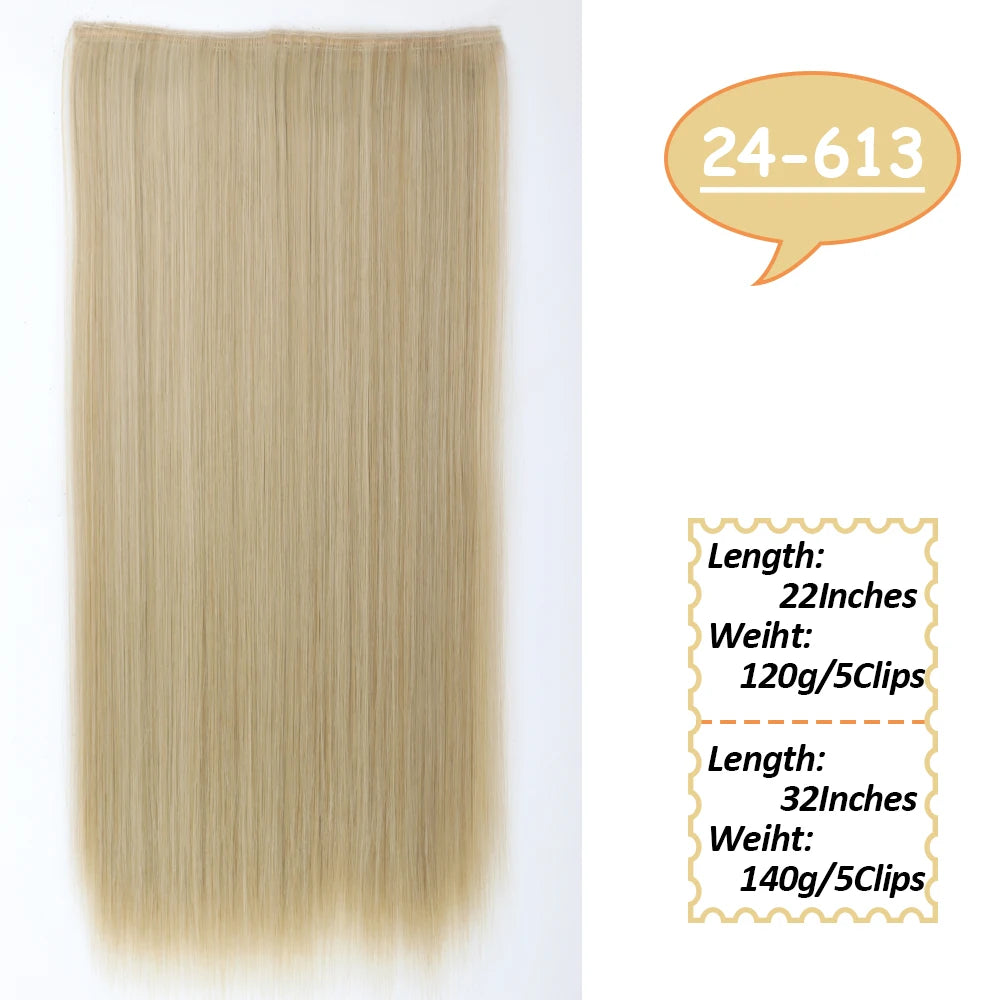NICESY Synthetic Long Wavy Clip-On Hair Extensions