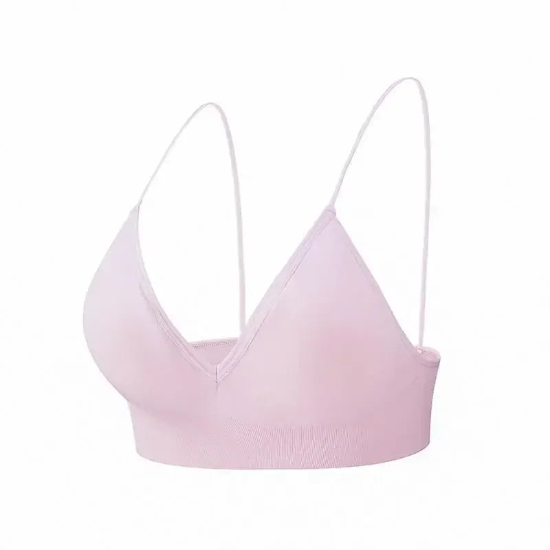 V-Neck Seamless Triangle Cup Bra Camisole