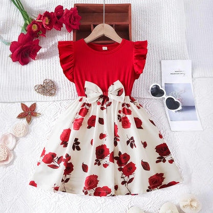 Flower Girls Butterfly Print Dress